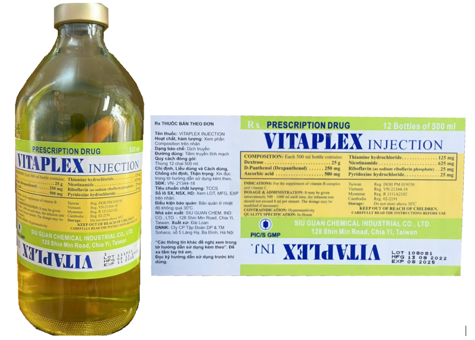 VITAPLEX INJECTION – Multivitamin & Dextrose IV Infusion (500 ml)